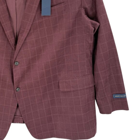 Stafford Men's Burgundy Check Corduroy Sport Coat Big/Tall Size 60L NWT $220.00 - Picture 5 of 12